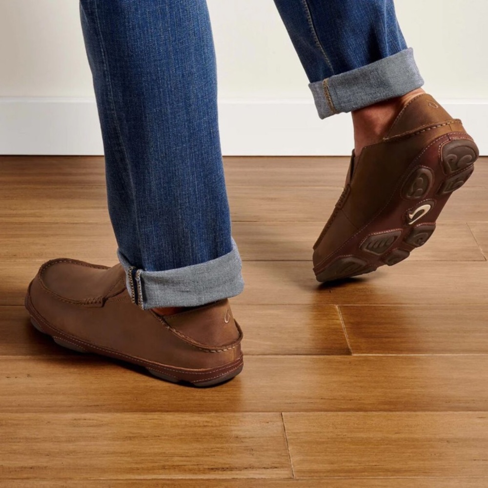 OluKai Men's Moloa Leather Slip-On Shoes